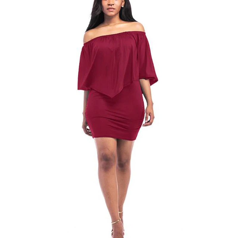 2019 Летний стиль с открытыми плечами сексуальные платья для вечеринок Vestidos черное