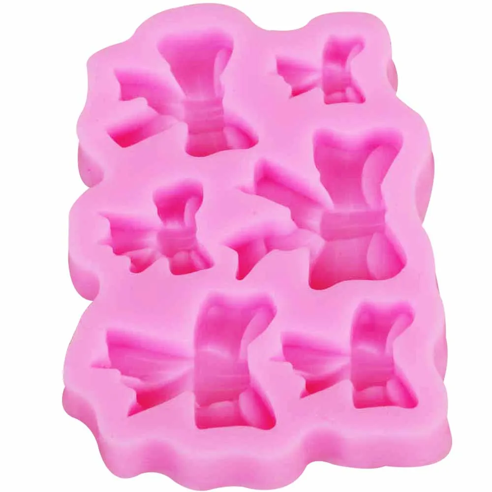 10PCS/SET Bow Tie Ribbon Silicone Cake Baking Molds Fondant Decorating Tools 3D Gumpaste Chocolate Candy Clay Moulds m871 | Дом и сад