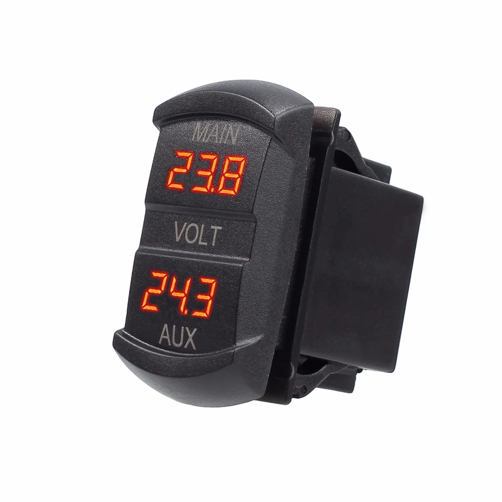 Двойной Вольтметр AUTOUTLET 10 60 в измеритель напряжения синяя красная