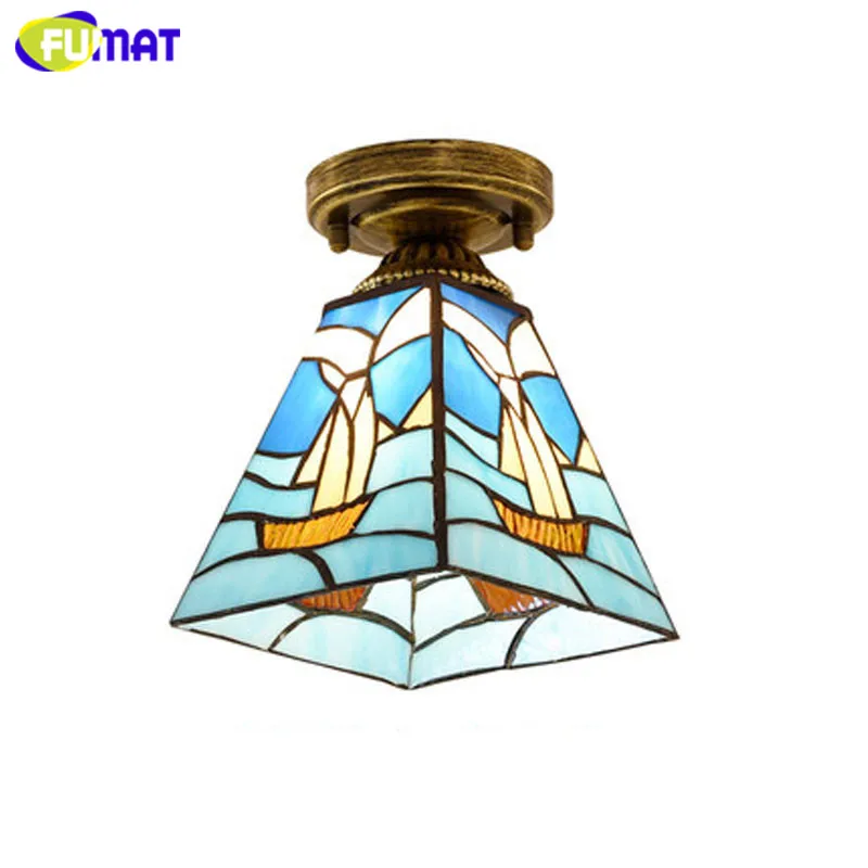 FUMAT потолочные светильники лампа Tiffany Витражная plafondlamp светодиодная