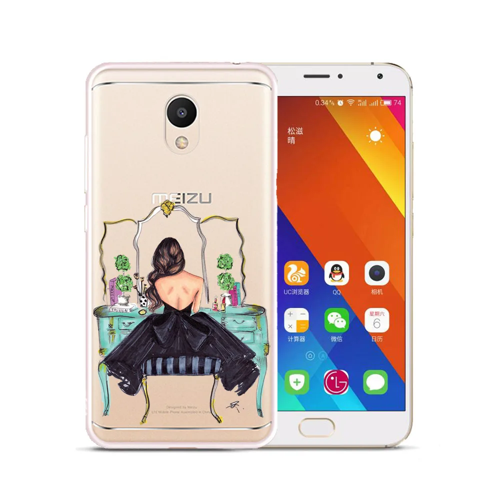 Стильный флип-чехол из силикона для Meizu M3 Note M6 M6S M5S M5C M6T Pro 7 Plus 15 мягкий чехол ТПУ с