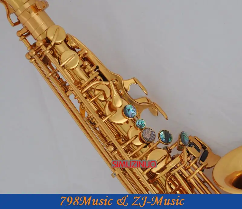 Электрофорез золотой альт саксофон Abalone чехол для ключа Sax High F# Двойные рельсы