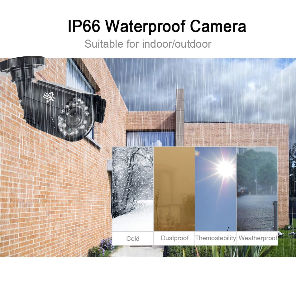 Hiseeu 720 P мини IP Камера безопасности пули cctv Indoor/Outdoor ИК Ночное видение P2P 1.0MP ONVIF 2.0