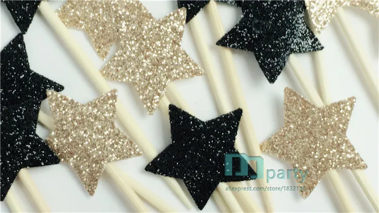 40 шт. маленькие звезды тематические топперы для капкейков Мультяшные украшения