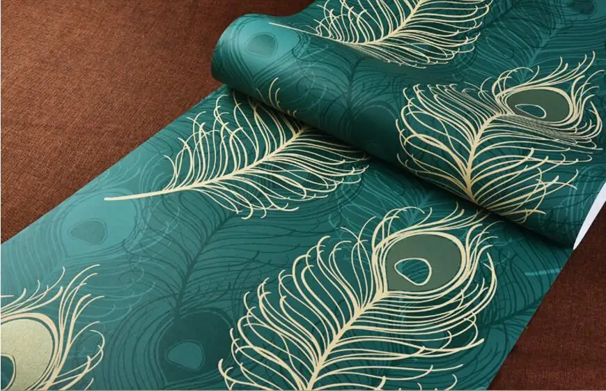 green Beibehang papel де parede 3D красивый французский Викторианский Павлин Птицы обои китайский зеленый 3D обои рулон Азии и Японии - Цвет: green