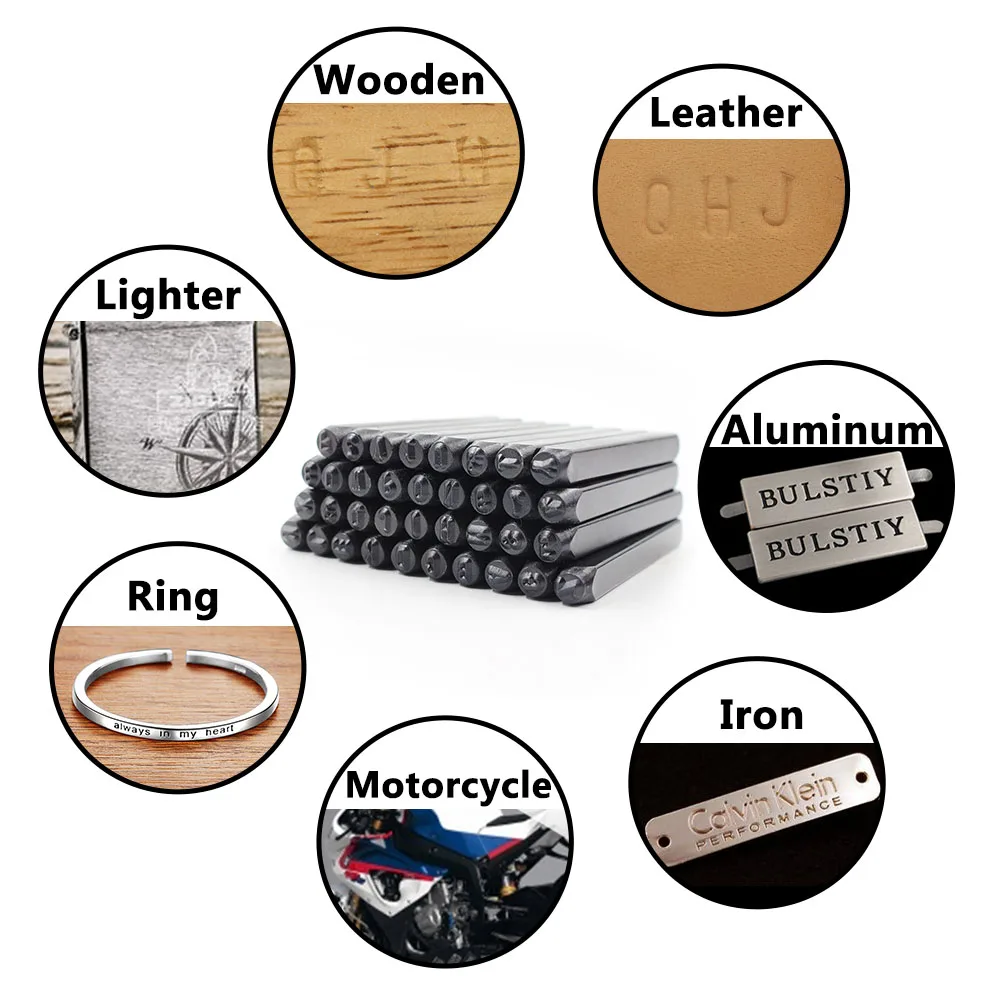 

Steel Die Metal Stamping kit Punch Tool Number Letter Alphabet Stamps Tools DIY Jewelry Gold Silver Metal leather LOGO Stamp
