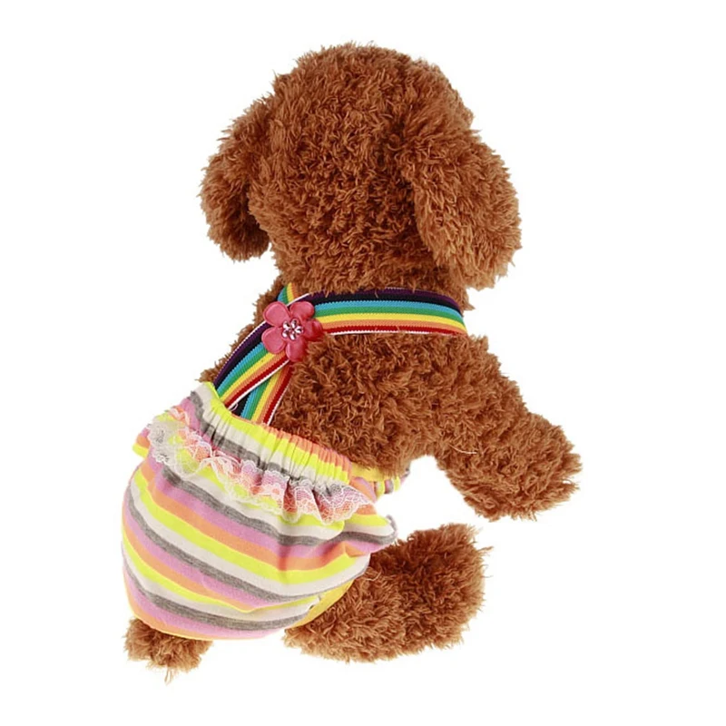 Striped Pet Dog Shorts Diaper Sanitary Physiological Pants Washable Female Short Panties Menstruation Underwear Briefs