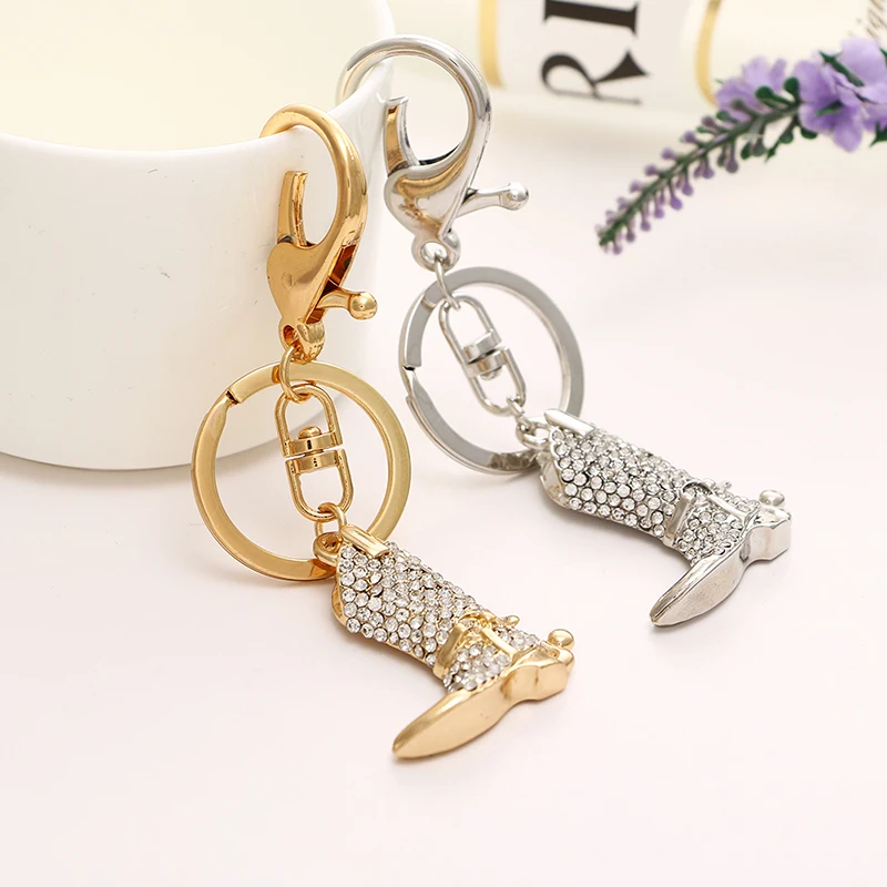 JINGLANG двухцветные брелоки с застежкой лобстером белыми кристаллами в форме