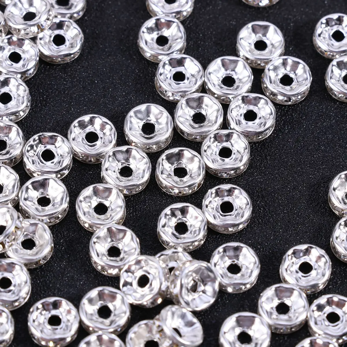 100 шт 8 мм горный хрусталь Rondelle Spacer Бусины с покрытием фурнитура для изготовления