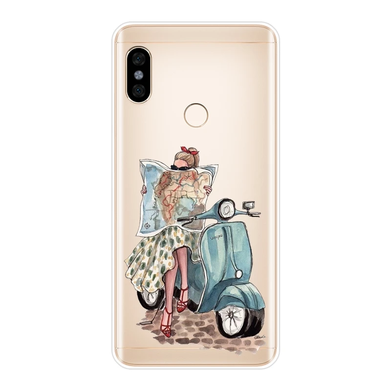 Задняя крышка для Pocophone F1 Xiaomi Redmi Note 4 4X 5 5A 6 Pro Prime Черный силиконовый чехол телефона