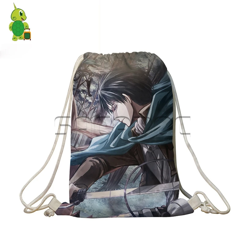 11 Сумка-мешок для школы Attack on Titan для подростков мальчиков девочек eren Levi Mikasa с принтом Softback для женщин мужчин аниме сумки для хранения - Цвет: 11
