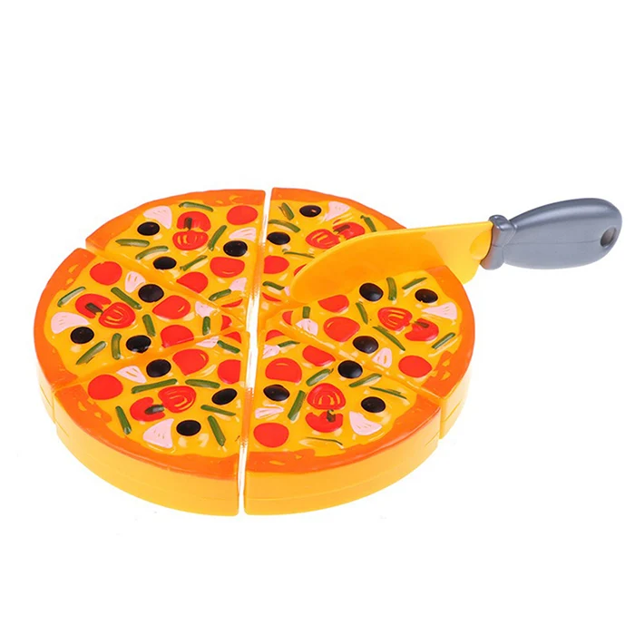 Pizza set No Box Детский набор кухонных игрушек для девочек, ролевые игры, имитация миниатюрной еды, искусственный гамбургер, пицца, гамбургер, чипсы, обучающие игрушки для детей - Цвет: Pizza set No Box