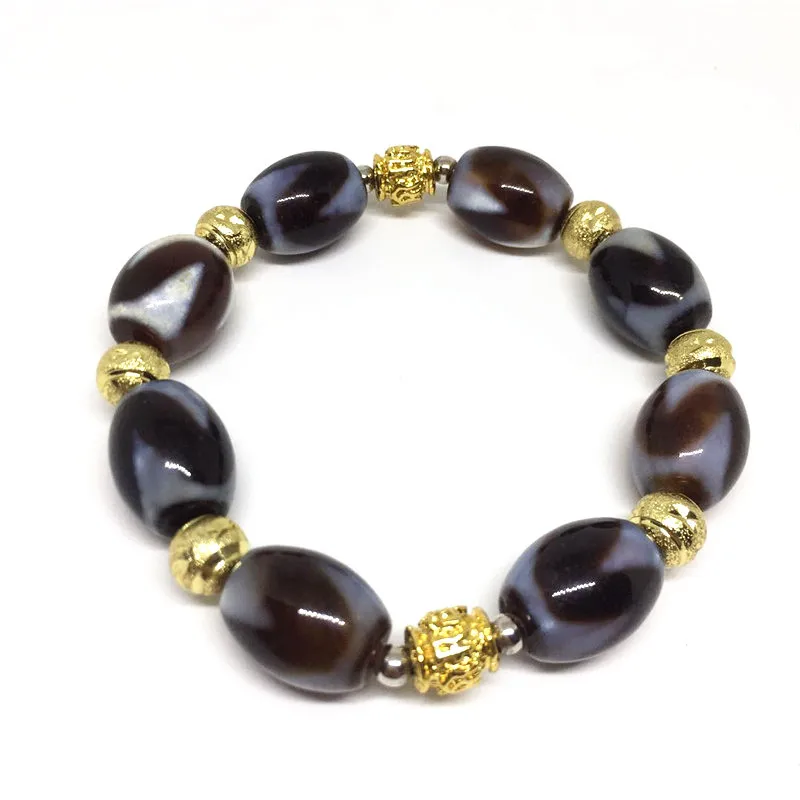 

High Quality Men's Bracelet Tiger tooth Dzi Beads Vintage Ethnic Sytle Tibet Bracelet Beautiful Bracelet