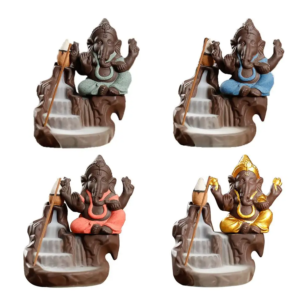 Новинка Ganesha курильница для благовоний горелка Бог слон эмблема благоприятный и успех керамическая конусная кадильница украшения дома ремесла