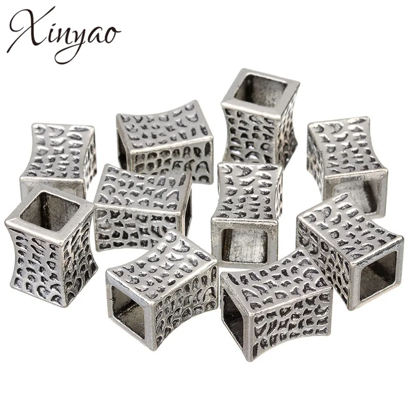 Бусины XINYAO 10 шт./лот из металлического сплава с большим отверстием подвески