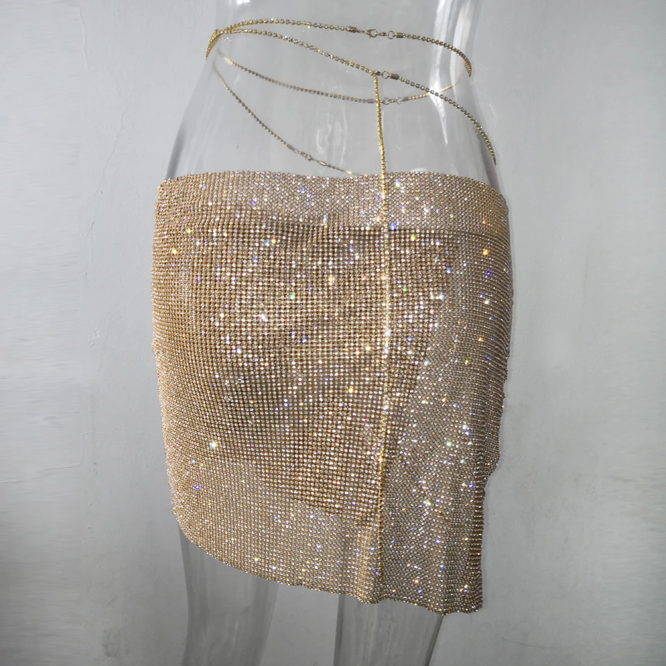 Karlofea 2018 новая клубная ночная юбка весна женские Стразы со стразами боковая