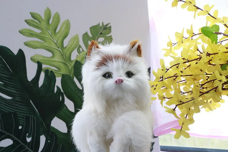 Моделирование кошек Животные модели домашний орнамент Фортуна кошка кукла детские плюшевые животные игрушки Реалистичные стоячие кошки рождественские подарки