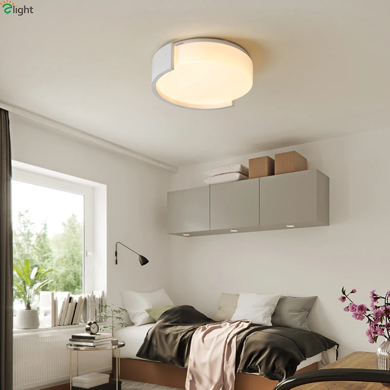 

Nordic Simple Led Ceiling lamp Black/White Metal Living Room Led Ceiling Lights Acrylic Mask Bedroom Led Ceiling Light Fixtures