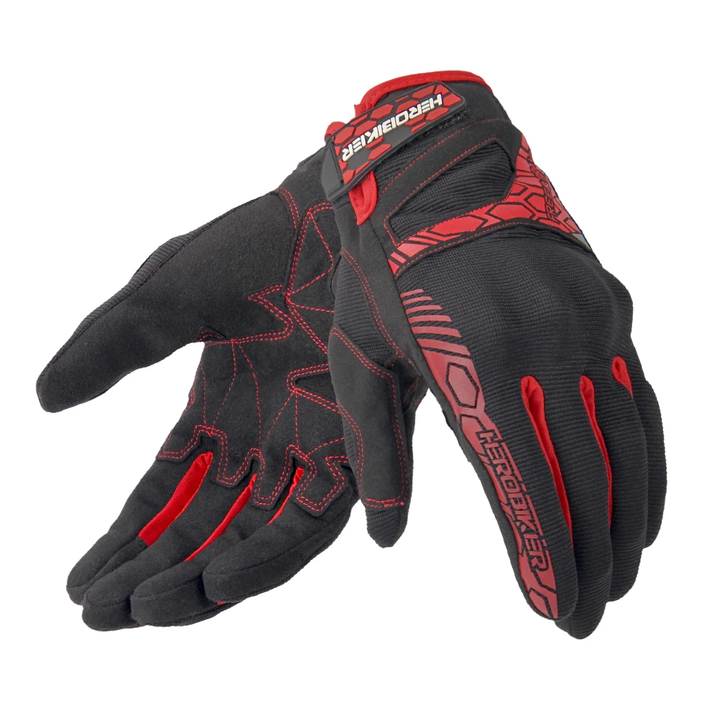 HEROBIKER мотоциклетные перчатки для езды по бездорожью Luva Motociclista Guantes Moto Biker перчатки для мотокросса с сенсорным экраном Мотоциклетные Перчатки - Цвет: HSTX-001 Red