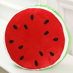 Round watermelon 8 видов очищенных банан персик арбуз фрукты кукла реалистичные мягкие игрушечные фрукты декоративные 3D подушки магазин стул диван детский подарок - Цвет: Round watermelon