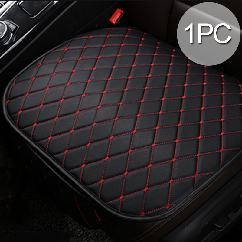 1Pc Front Red Line Чехлы для автомобильных сидений из искусственной кожи, универсальные чехлы для автомобильных сидений из искусственной кожи, автомобильные подушки, Аксессуары для автомобилей, накладки для передних и задних сидений - Название цвета: 1Pc Front Red Line