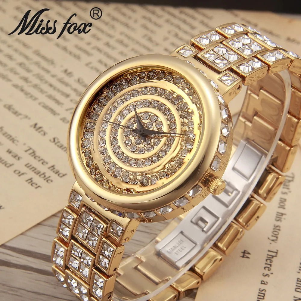 Часы Miss Fox Женские кварцевые роскошные брендовые стальные с японским механизмом