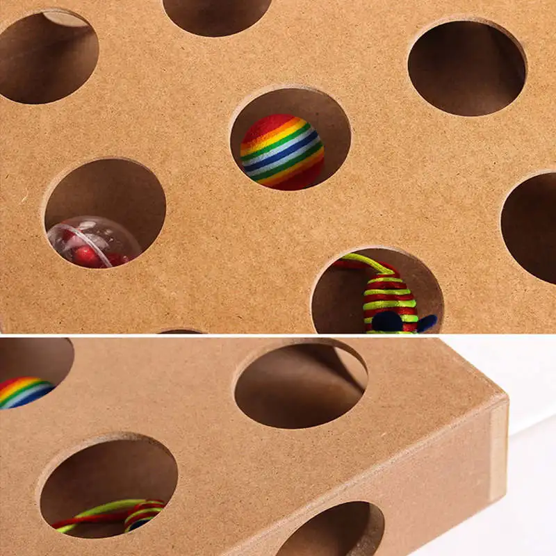 Cat Toy Pet Peek&ampPlay Box Cats Hide&ampSeek Scratching Funny Platform Kitty Puzzle Toys with Balls | Дом и сад