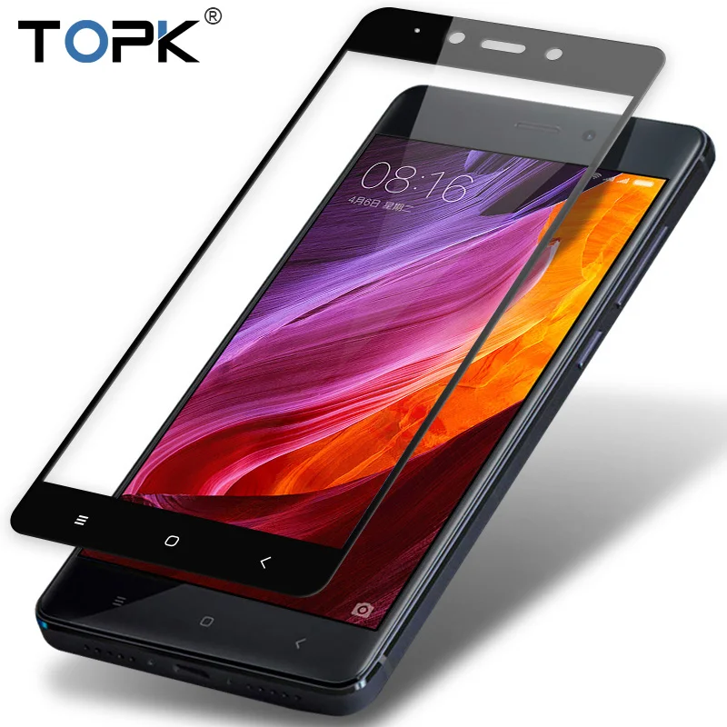 Для Xiaomi Redmi Note 4X защита экрана TOPK HD прозрачное закаленное стекло с полным