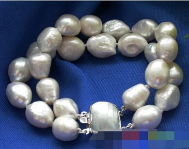 &gt&gt&gt&gt&gt 2ROW 8 &quotБАРОККО БЕЛЫЙ КУЛЬТИВИРОВАННЫЙ ЖЕМЧУГ БРАСЛЕТ | Украшения и