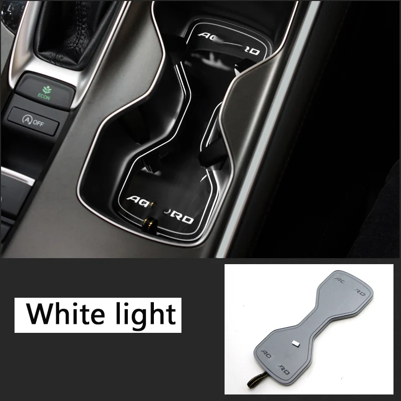 Для Honda Accord люминесцентный держатель для стакана воды светодиодный светильник с прокладкой атмосферная лампа для интерьера автомобиля зарядка - Название цвета: White