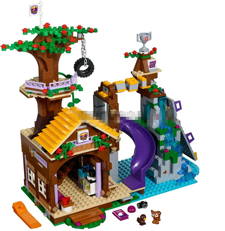 BL 10497 739 шт. друзья Приключения лагерь Tree House шин swing Модель Строительство