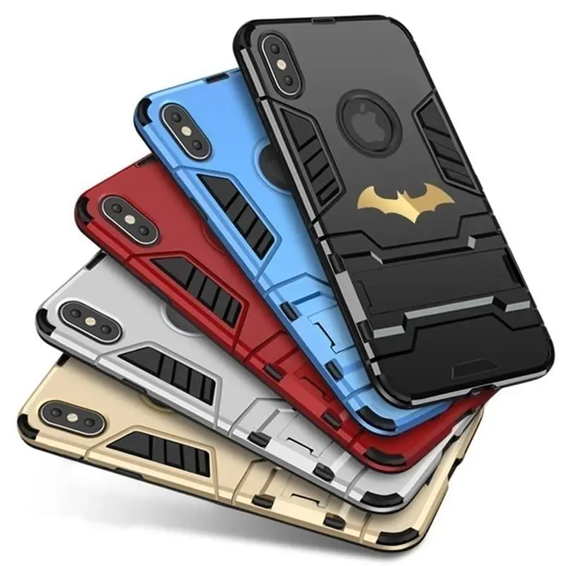 JAMULAR 360 полная защита чехлы-держатели для мобильного телефона для iPhone 8 7 XS MAX XR X 6 6s противоударный чехол для телефона для iPhone 7 Бэтмен Броня Fundas