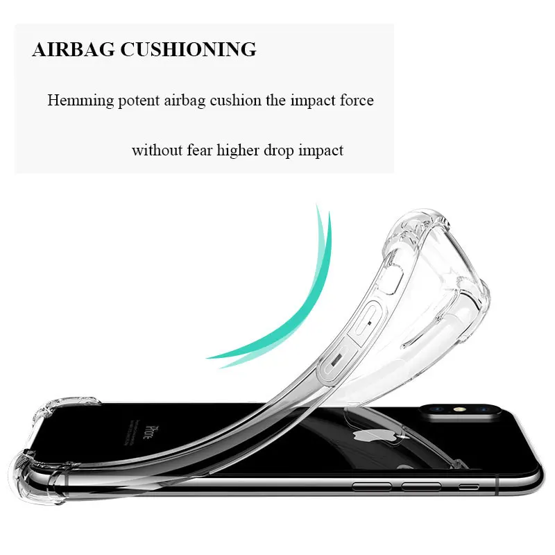 TEHRAN Anti-knock Transparent Silicone Soft Clear Shockproof Phone Case Cover For iPhone X 10 8 7 6 Plus 5 SE Protector Shell |
