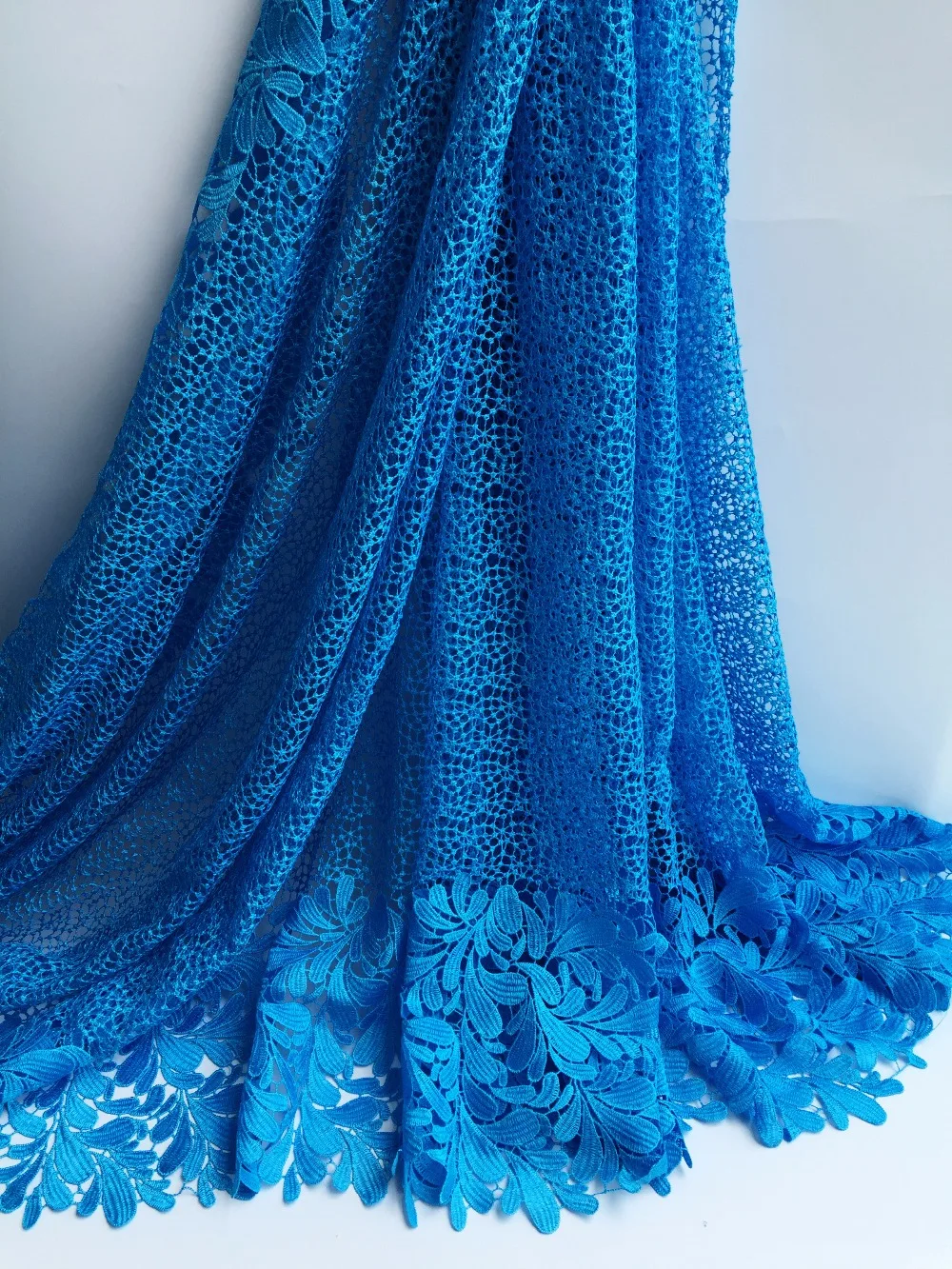 (5 ярдов/партия) небесно голубого цвета хлопковая кружевная ткань