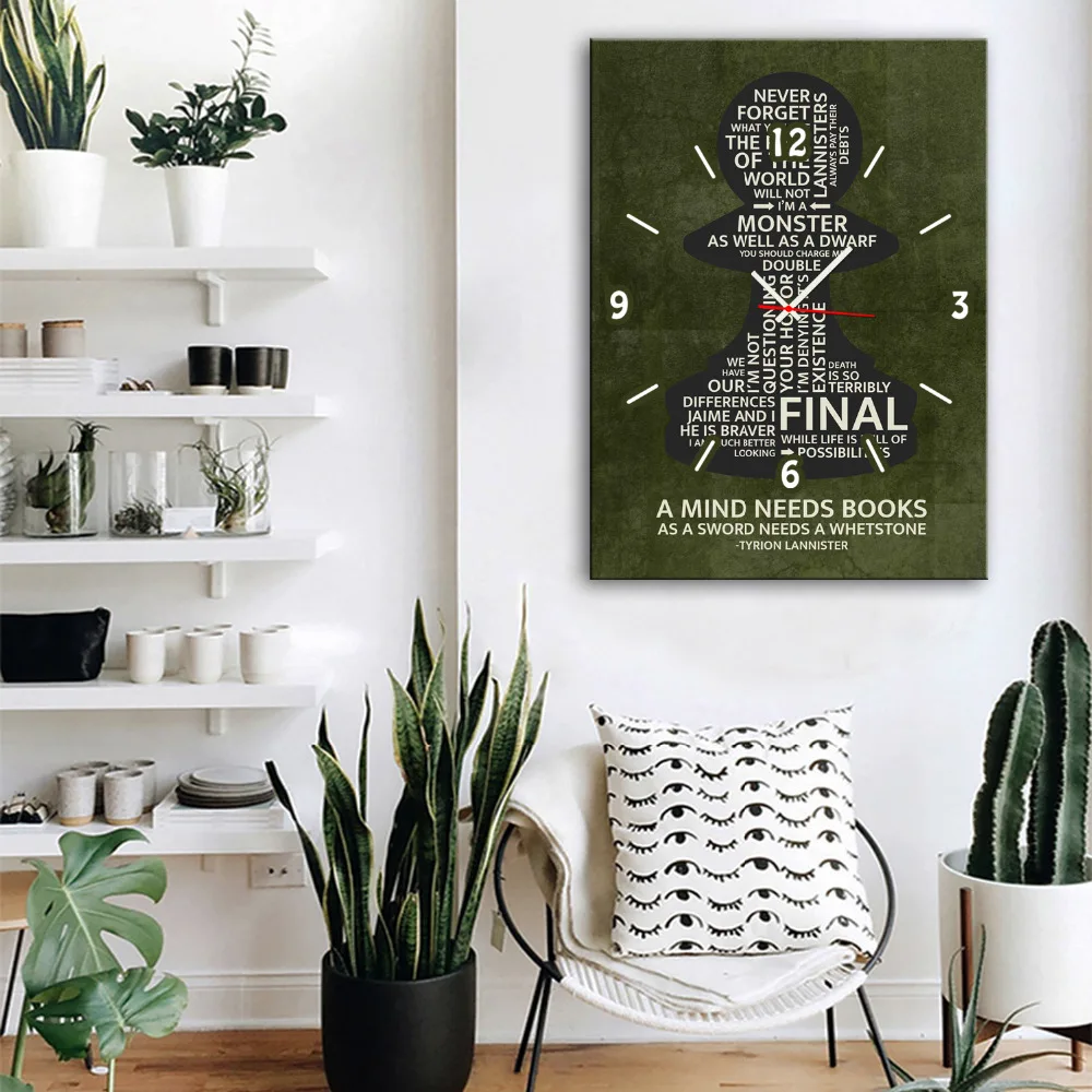 E-HOME A MIND NEEDS BOOKS Clock in Canvas 1pcs Wall 18062122 | Дом и сад