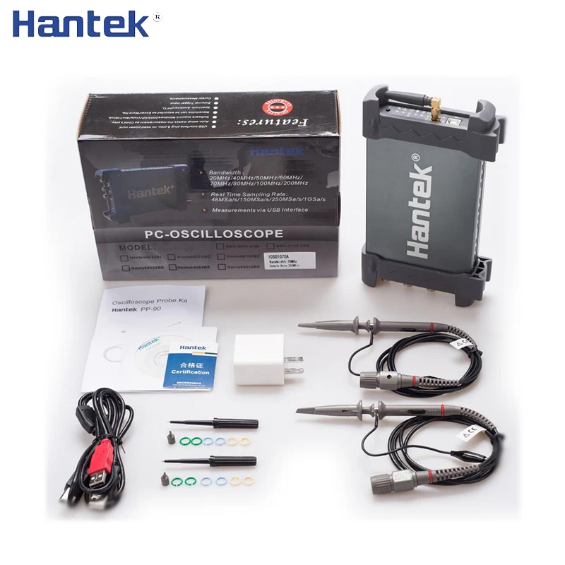 Цифровой осциллограф Hantek iDSO1070A 2 канальный с полосой пропускания 70 МГц USB