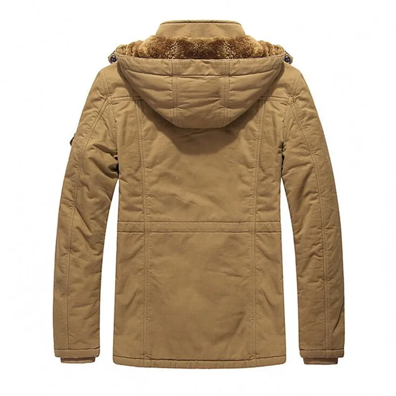 Мужская зимняя куртка в стиле милитари новая однотонная бархатная европейском