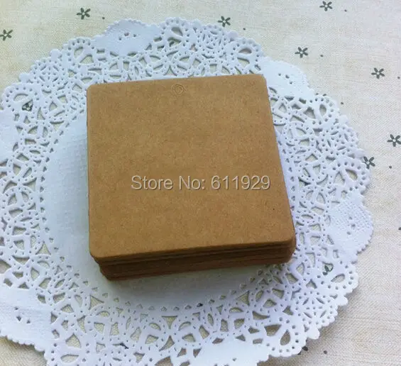 Бесплатная доставка 300 шт./партия оптовая продажа пустая квадратная крафт бумага