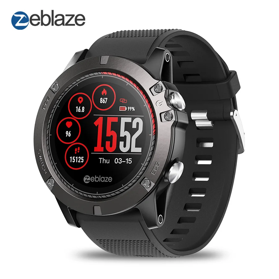 Zeblaze VIBE 3 ЭКГ мгновенный ЭКГ по требованию цветной дисплей частота сердечных сокращений IP67 водонепроницаемый мульти-спортивный режим фитнес-трекер умные часы