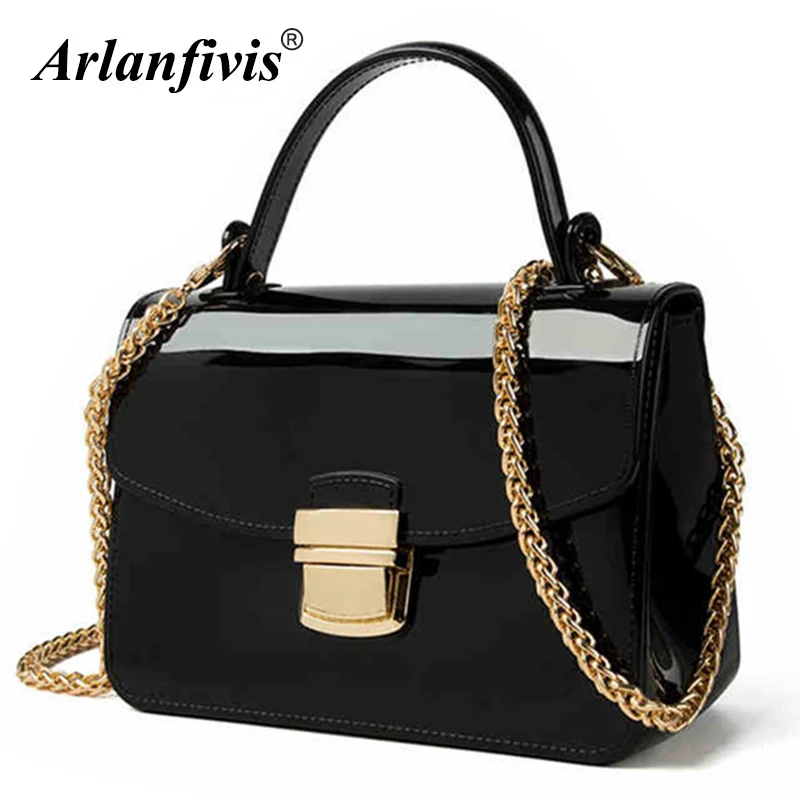 Конфеты сумки через плечо Новинка 2018 Золотая цепь ремень желе сумка женская