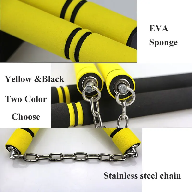 Детский обучение кунг-фу Nunchakus боевые искусства защитную плёнку нунчак двусторонняя клейкая лента из губки дубинка с Нержавеющая сталь Chain3