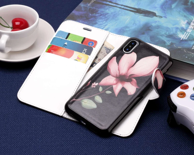 Роскошные чехлы для телефонов из искусственной кожи iPhone X 7 8 Plus модный флип-чехол