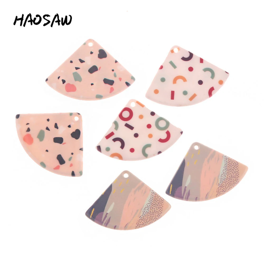 HAOSAW 40*29 мм 6 шт./лот дизайн вентилятора/секторные бусины ювелирные