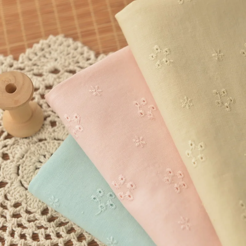 

High quality pure cotton embroidery fabric Dress, trousers, shirts, blouse, children's clothing fabric
