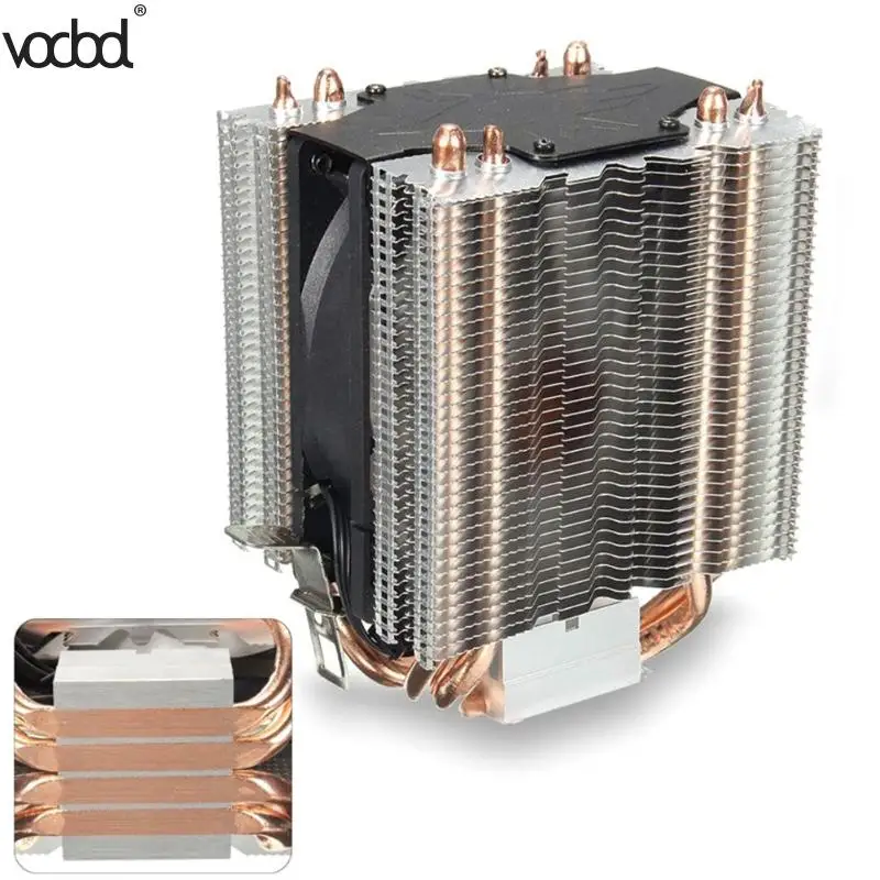 Кулер для процессора, 4 тепловых радиатора, тихий 3pi радиатор для Intel LGA1150 1151 1155 775 1156 AMD вентилятор охлаждения для настольных компьютеров компьютера, Новинка