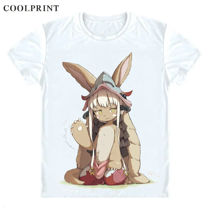 Футболка Coolprint Nanachi в виде кролика сделанная бездне Meido in Abisu мужская повседневная