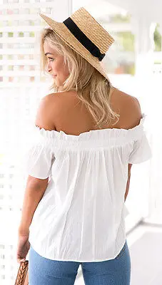 Женская свободная рубашка с открытыми плечами Повседневная красная блузка