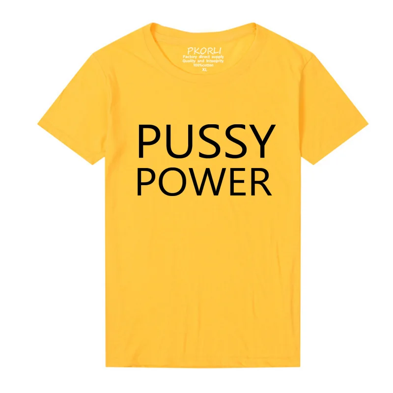 Pkorli Pussy Power Феминистская Футболка женская хлопковая Повседневная футболка с