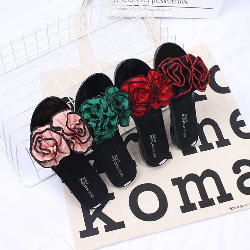 Богемные прозрачные сандалии с цветочным рисунком женские 4 вида цветов шлепанцы