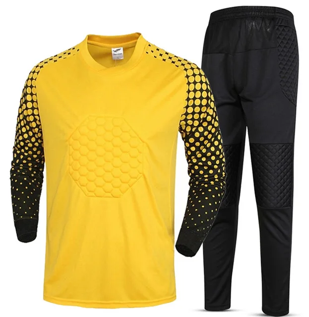 DIY Детская форма вратаря для мальчиков, футбольные майки, Детская Футбольная Футболка вратаря, молодежные комплекты с длинными рукавами, спортивная одежда для мальчиков - Цвет: 018 kids yellow